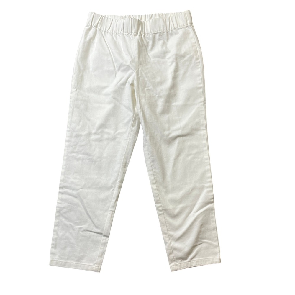 Soft Surroundings Medium Ivory Elastic‎ Waist Pull On Pants Capri